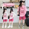 Girls' Summer Casual Set New Korean Style Fashionable Loose Girls' Summer Short Sleeved Shorts Set