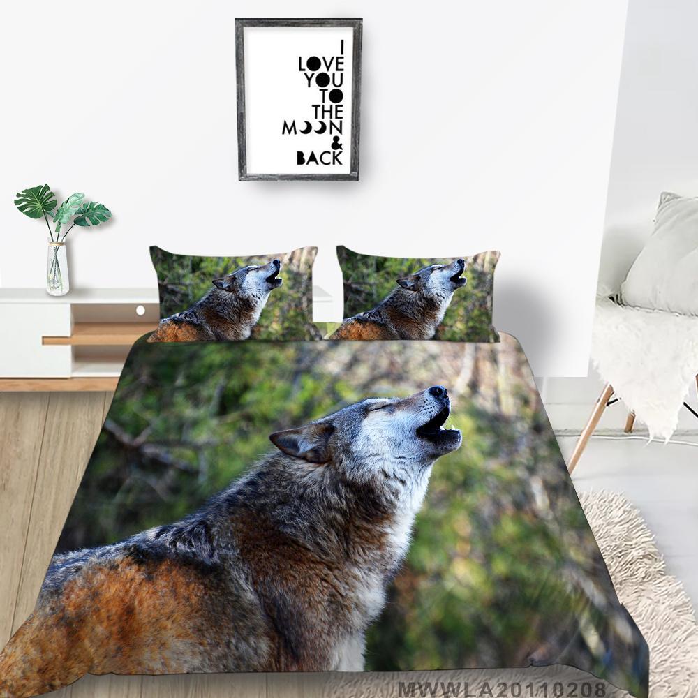 Купить Комплект пододеяльников с 3D волком, дизайнерский чехол для ...