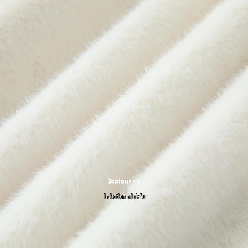 Sancai 'Moonlit Osmanthus Shadow' Reversible Faux Mink Fur Coat