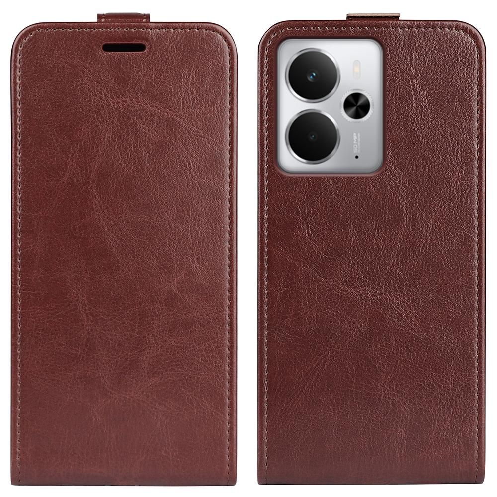 

Чехол для Realme 14 5G с отделениями для карт, вертикальный откидной кожаный чехол для телефона Brown