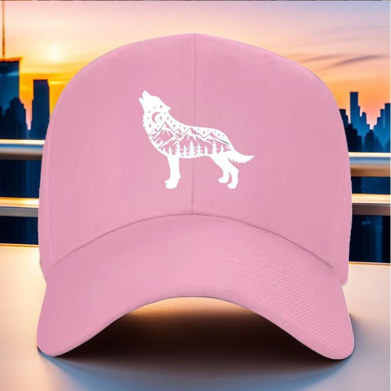 Howling Wolf Landscape Graphic Baseball Cap Polyester Outdoor Adjustable Unisex Adult Hat