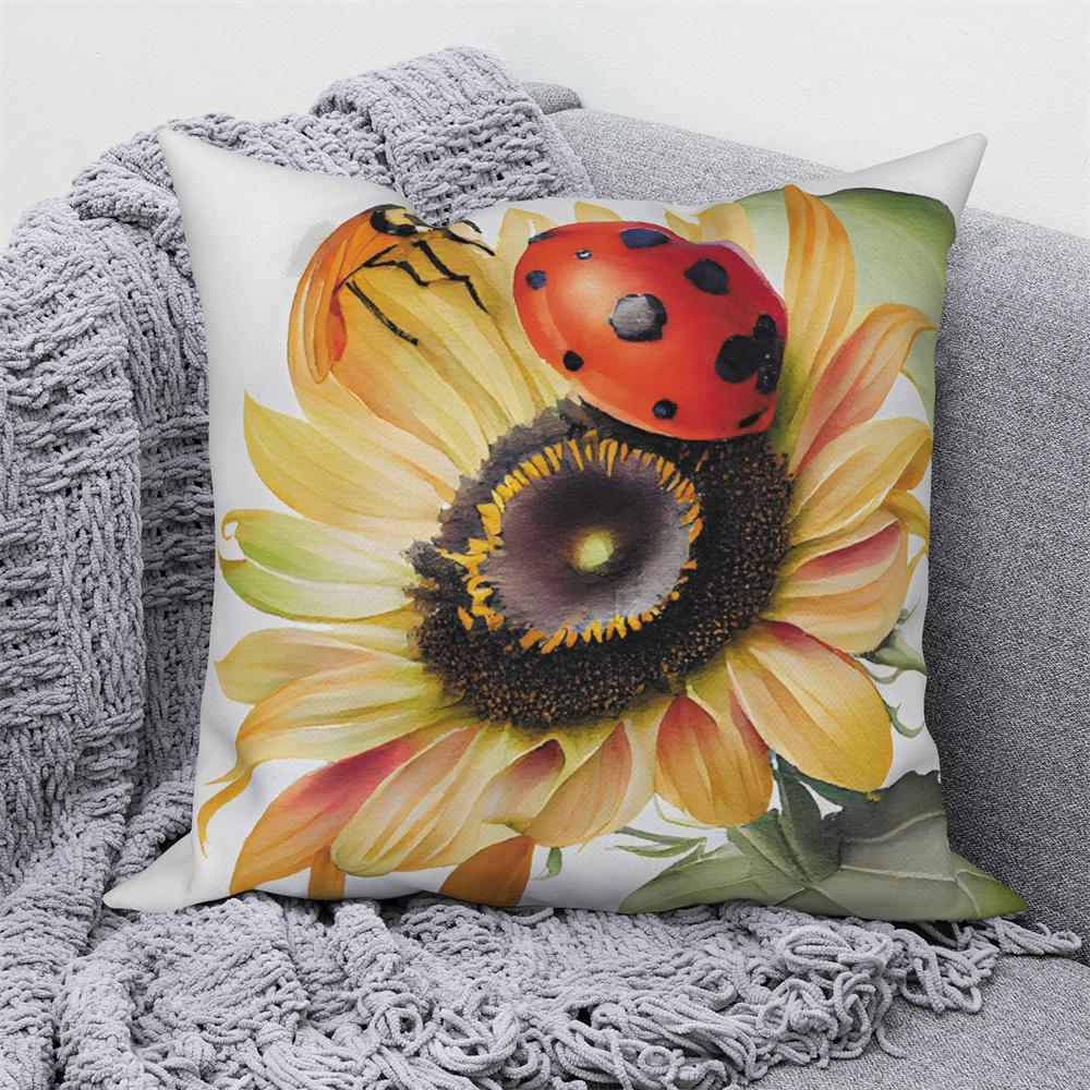 Sunflower Decorative Pillow Cover Cushion  Throw   for Sofa Car Living Room Decoration