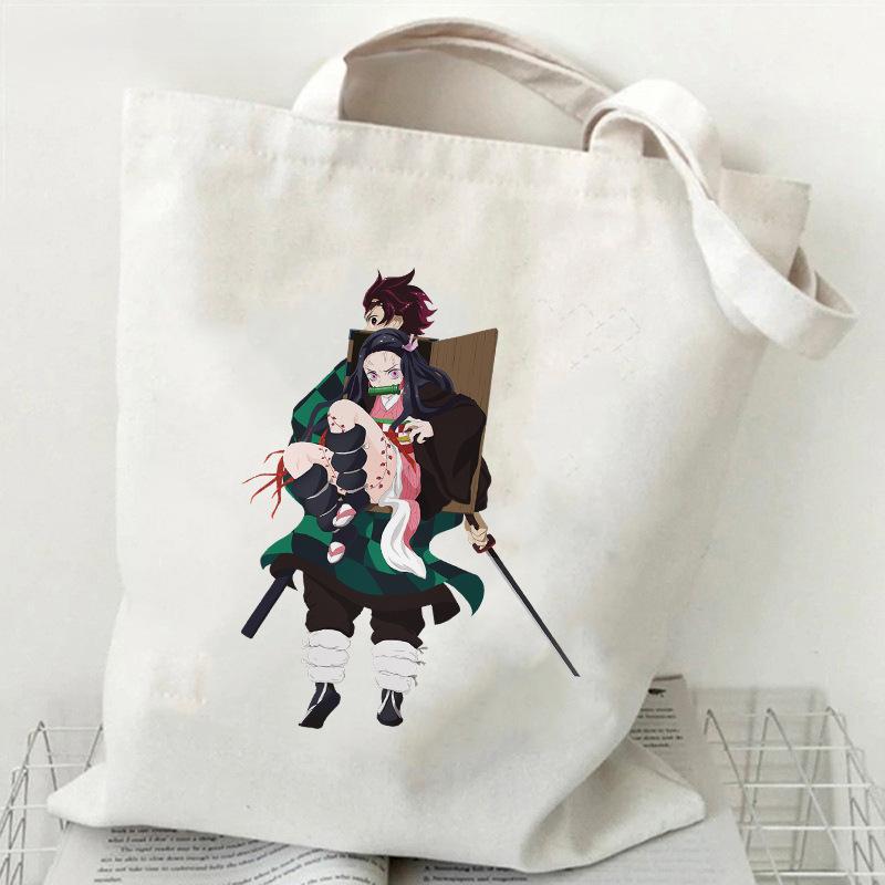 Japan cartoon comics Demon Slayer printed canvas bag Tote Bag Shopping Bag