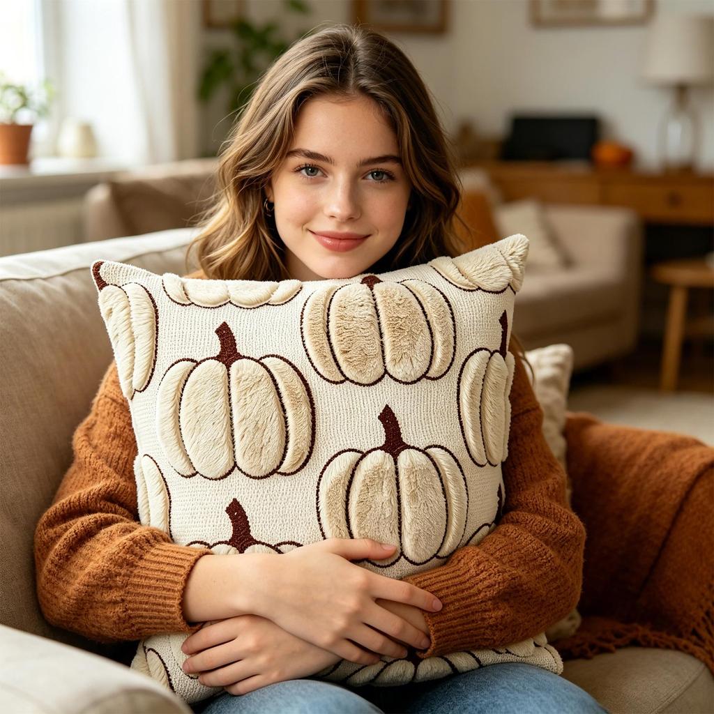Pumpkin Plush 45 cm Halloween Decorative Throw for Couch Sofa Bedroom Fall Decor