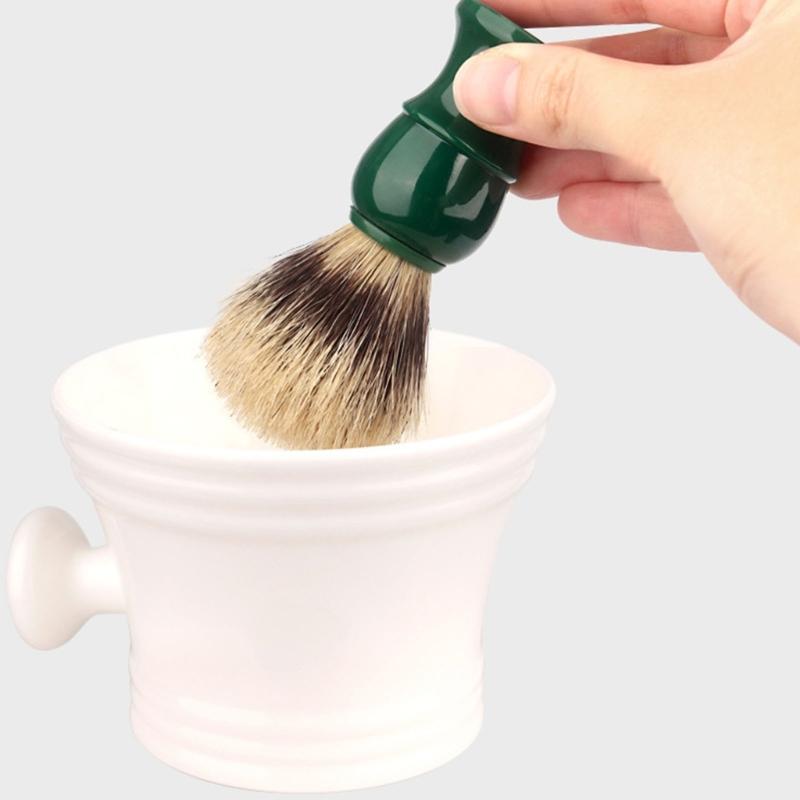 2Pieces Shaving Brush Kit Plastic Shaving Soap Bowl Shaving Lather Bowl with Shaving Brush,Create Rich Shaving Cream