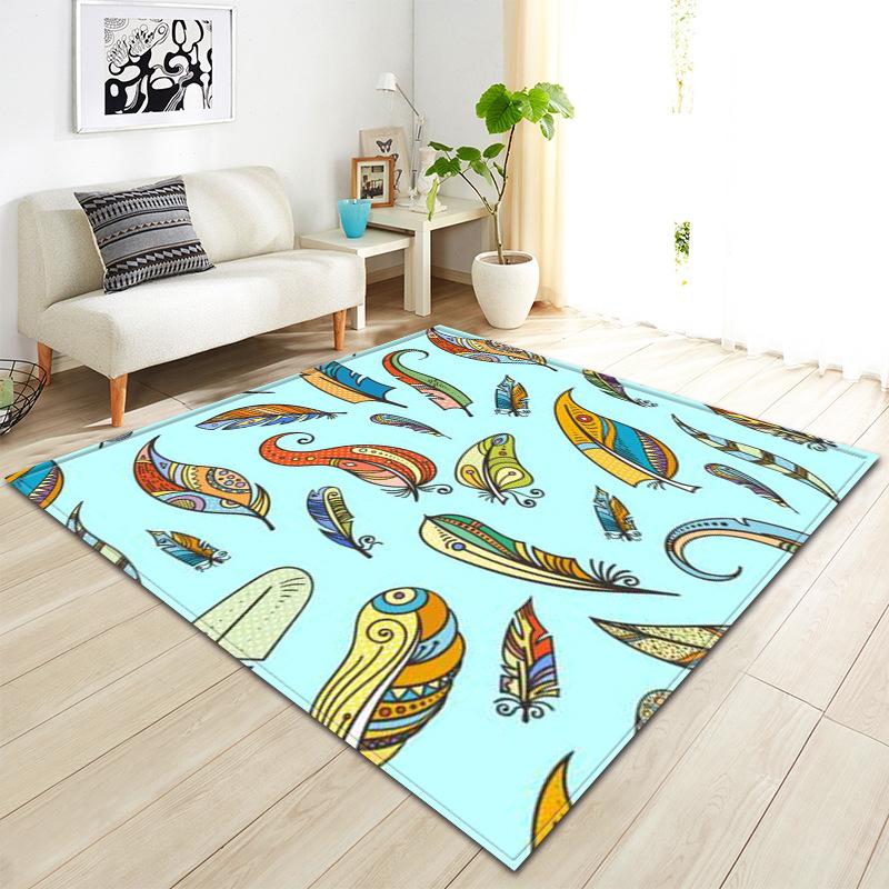 

Feather Ethnic Style Carpet Living Room Kitchen Foyer Floor Mat Pattern 99.1*152.4cm