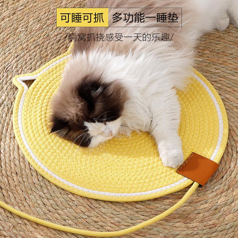 Woven Cat Paw Pads Cotton Rope Cat Lying Mat Sleeping Cotton Pad Wear-resistant Claw Artifact Cat Bed Mat Cat Scratching Mat