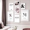 Floral Print Posters Couples Romantic Wall Art Prictures Love Quotes Canvas Painting Nordic Pink Pictures For Room Decoration
