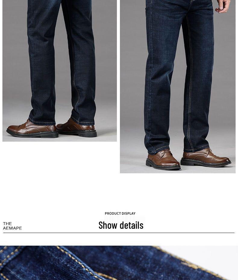 Romon Herren Straight-Leg Stretch Jeans - Herbst/Winter 2025: Vielseitige lässige lange Hosen für Mittelalte
