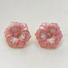 Retro French Light Luxury Enamel Flower Silver Stud Earrings