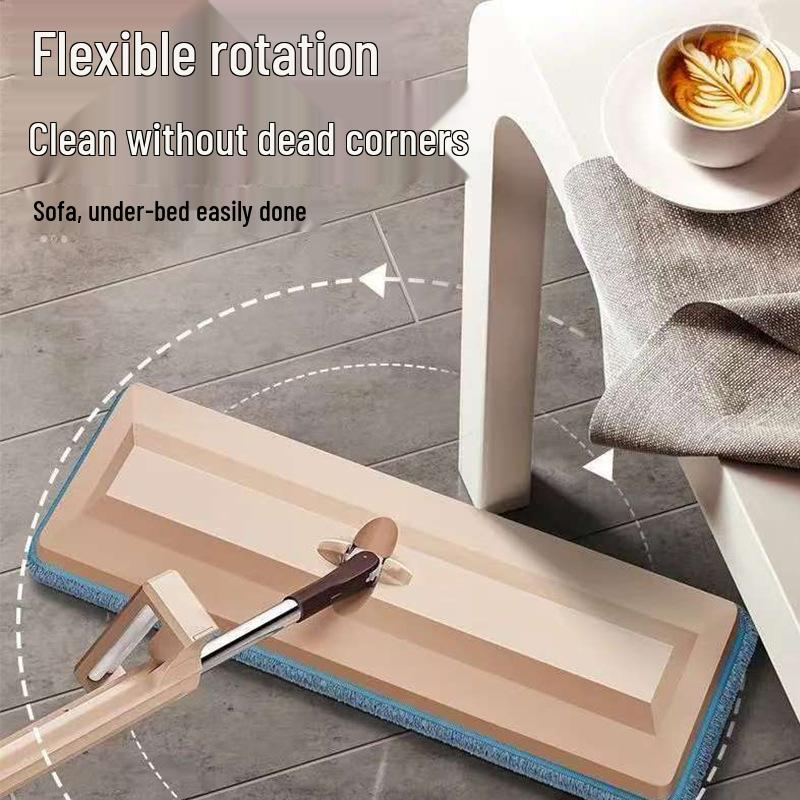 Dropshipping-Ready Rotating Mop: Hands-Free, One-Wipe Clean with Large Flat Panel for Effortless Household Cleaning