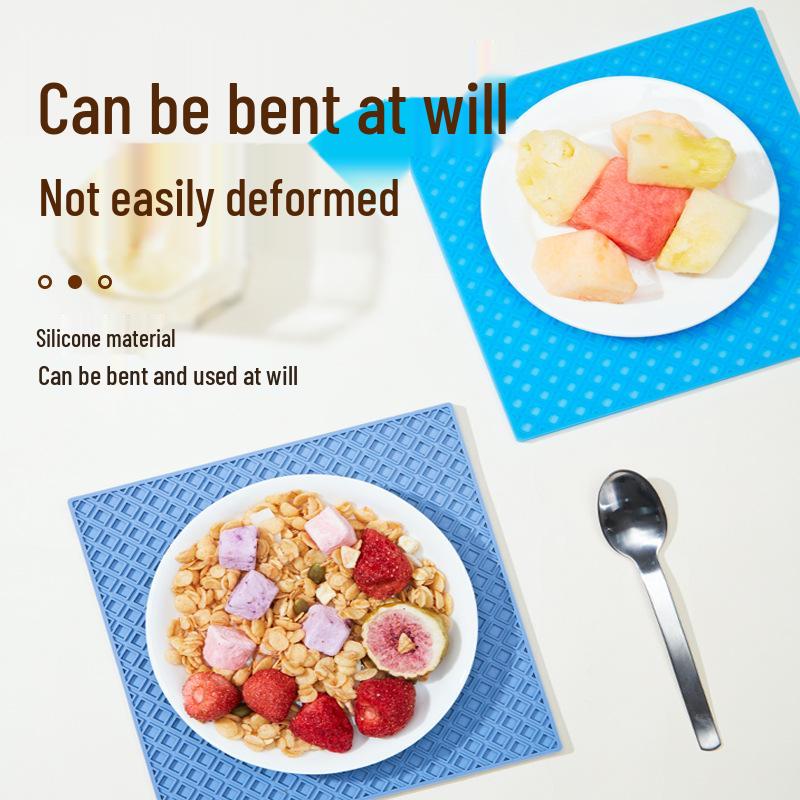 Honeycomb Silicone Placemats: Heat-Resistant, Non-Slip, Easy-to-Clean, Quadrilateral Kitchen Table Mats.