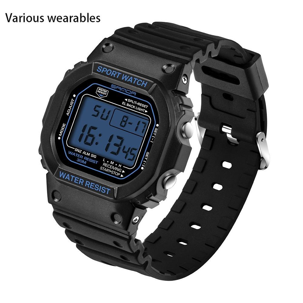 Quadratische multifunktionale elektronische Uhr Sportuhr wasserdichte im Dunkeln leuchtende Studentenmodeuhr
