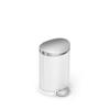 Simplehuman CW1835 6L Semi-Round Step Can with Pedal Lid, Soft-Close Stainless Steel Trash Can