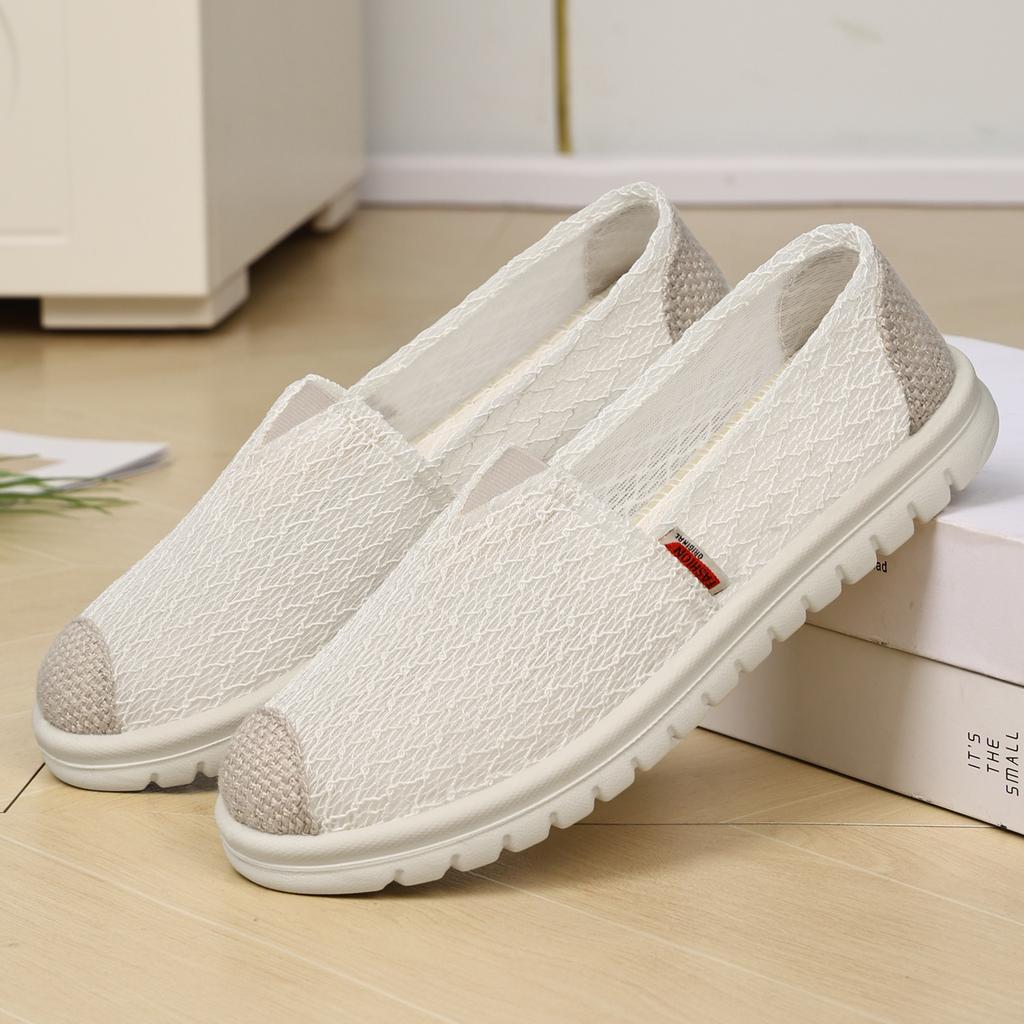Women's Summer Espadrilles Slip On Shoes Lace Casual Breathable Loafers Lightweight Platform Sneakers Comfortable Flat Shoes for Office Work Walking