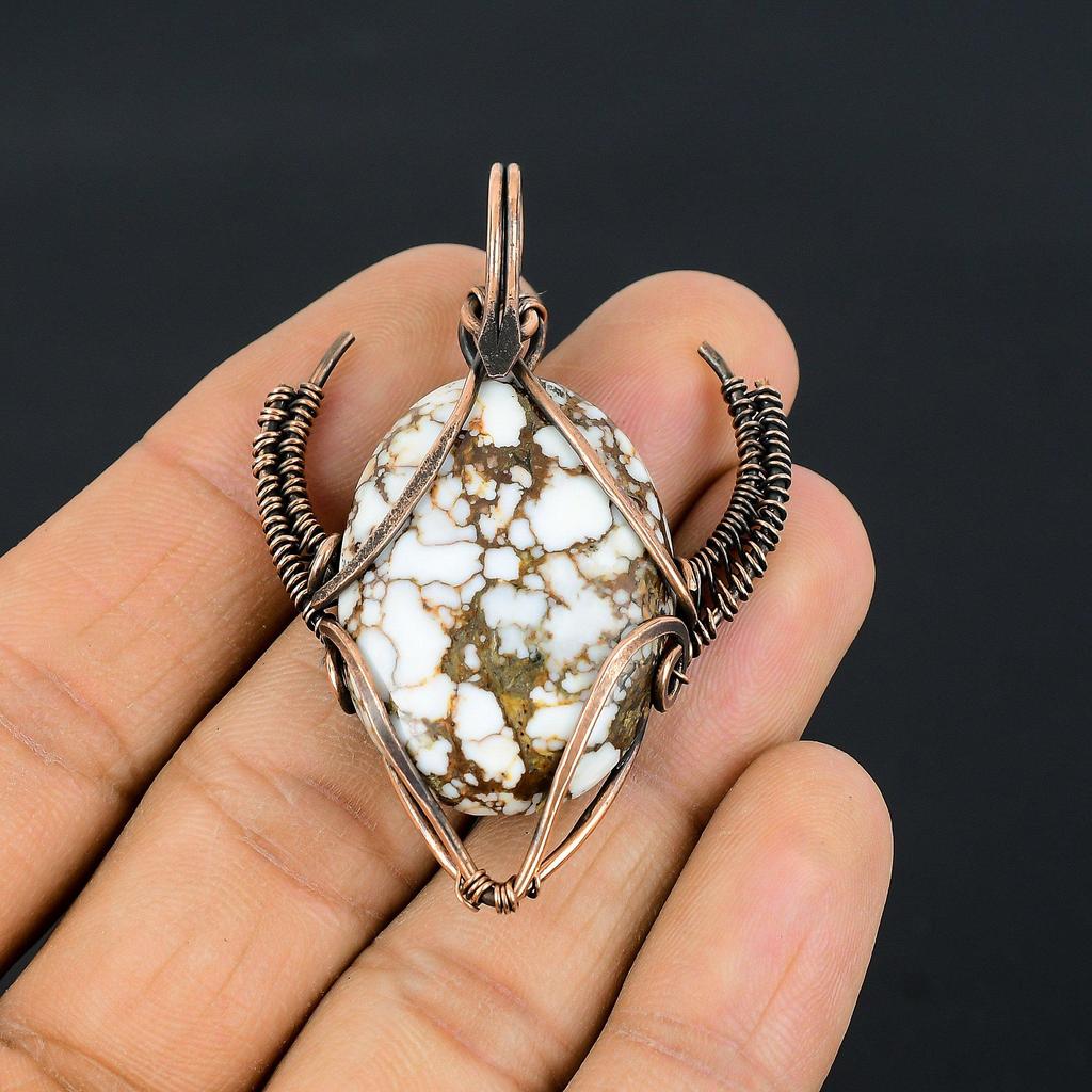 Wild Horse Pendant Gemstone Jewelry, 999 Copper Wire Wrapped Handmade Pendant, Latest Design Jewelry