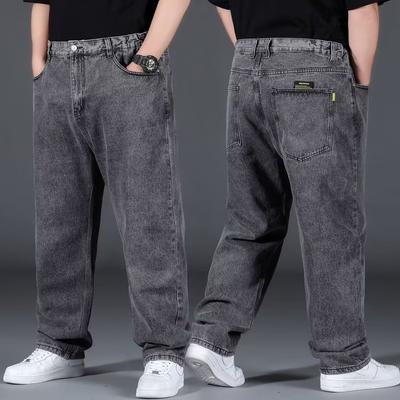 Plus Size Men's Jeans Autumn Collection Extra Large Men's Trousers Relaxed Fit Straight Leg Wide Leg Elasticated Waist Long Trousers