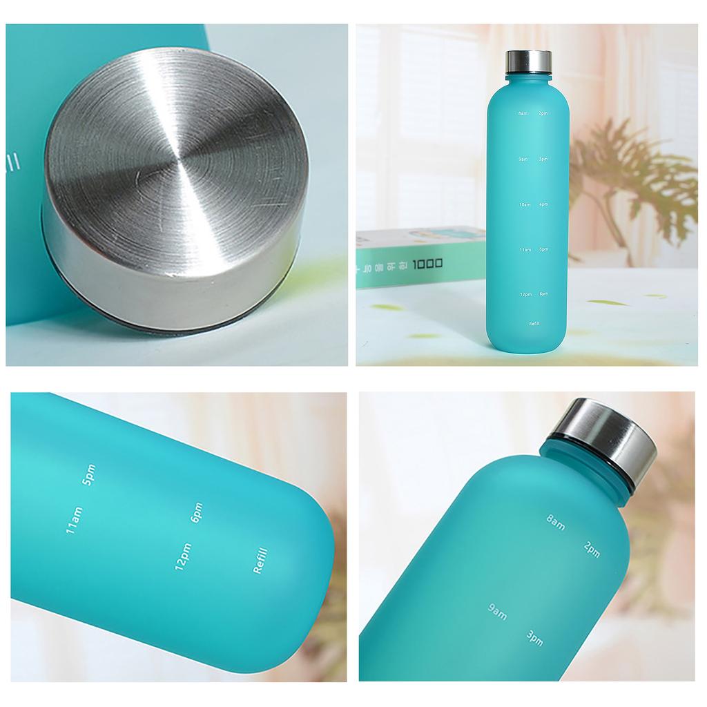 Large Capacity Water Bottle with Time Marker Motivational Drinking Bottle 32oz Reusable Drinking Cup for Outdoor Sport