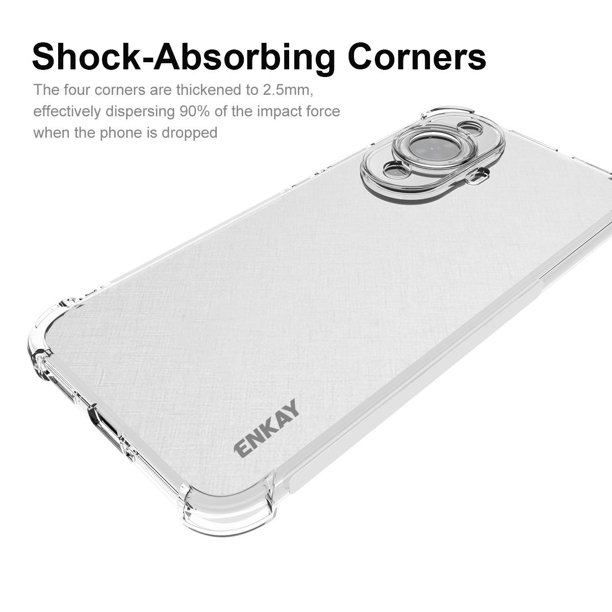 

ENKAY HAT PRINCE For Huawei nova 11/nova 12s 4G/nova 12 Lite 4G Soft TPU Case Anti-Slip Strip Edge Thickened Corners Clear Cover A