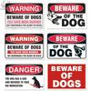 Beware Vintage Tin Sign Plaque Metal Plate Guard Dog Signs for No Trespassing Farmhouse Wall Art