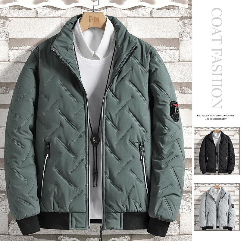 Men's Jacket Autumn and Winter New Men's Cotton-padded Clothes Trendy Short Stand-up Collar Light Feather Cotton Clothes Men