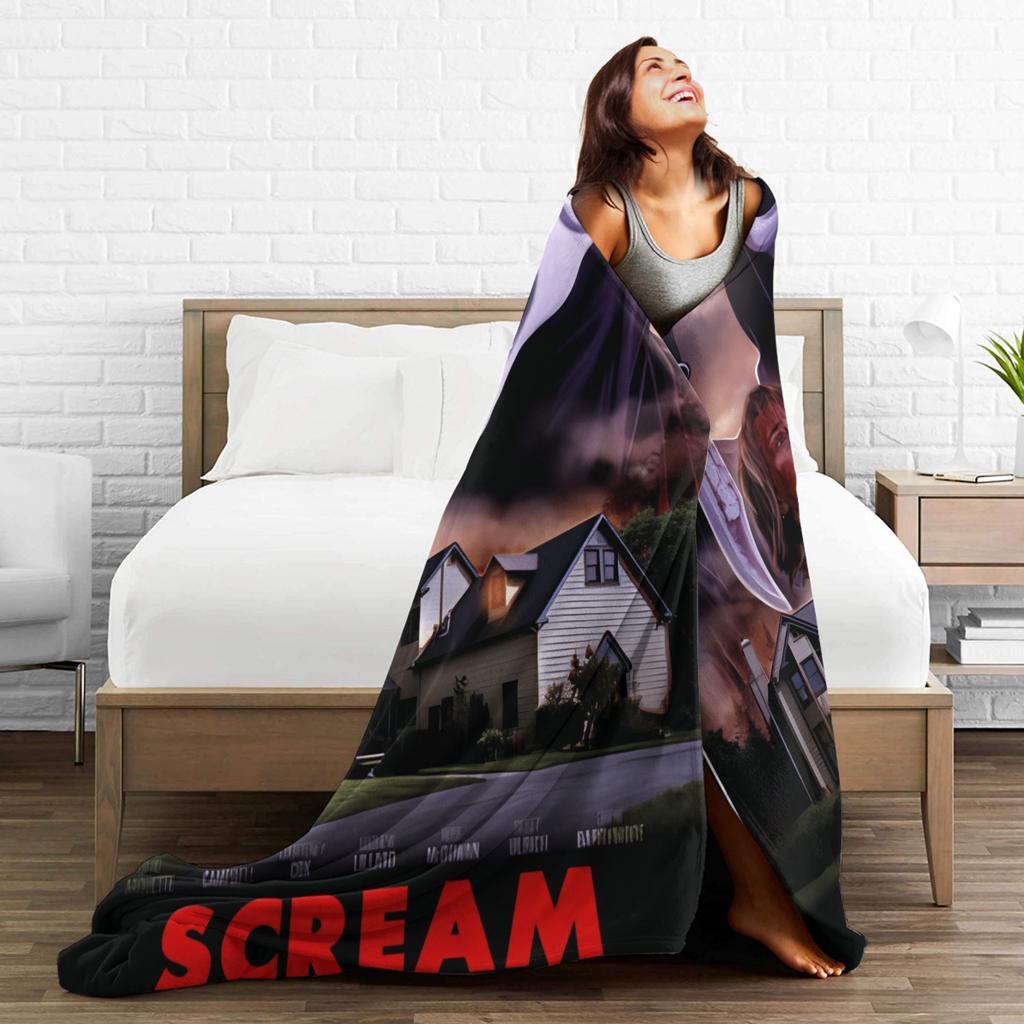 Scream Movie Horror Blanket Quality Warm Soft  Throw Blanket Winter Child Couch Bed Print Bedspread