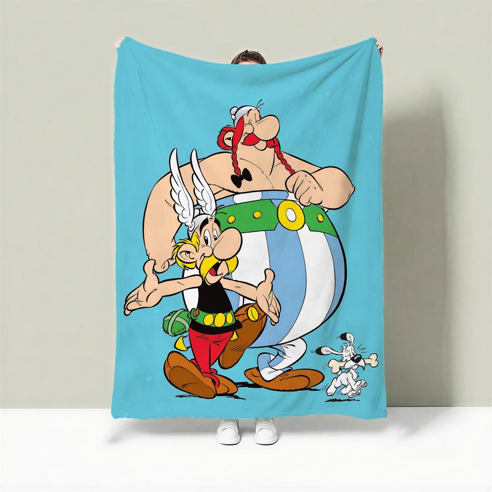 Comic A-Asterix & Obelix Throw Lightweight 240g Flannel Blanket Soft Skin-friendly for Summer Cooling 75cmx90cm