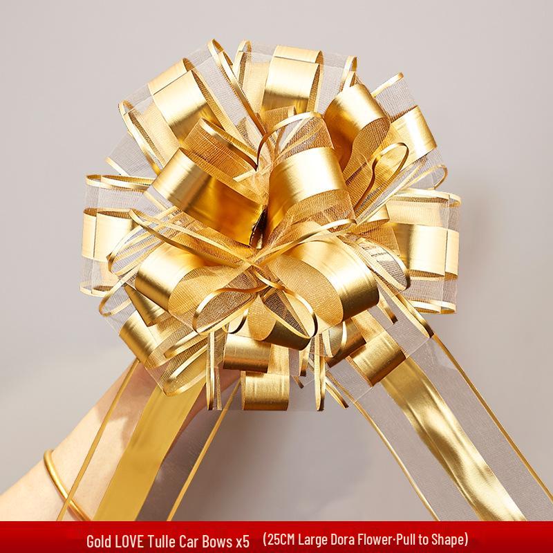 Large Red Wedding Car Pull Bow Decoration - Ribbon for Wedding Pickup and Team Cars