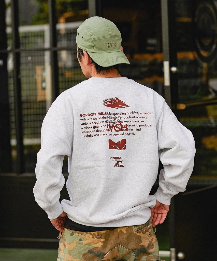 GORDON MILLER Men's Sponsor Print Crew Neck Sweatshirt, 12.7 Oz, Light Gray/Red, Size XL (1745167)