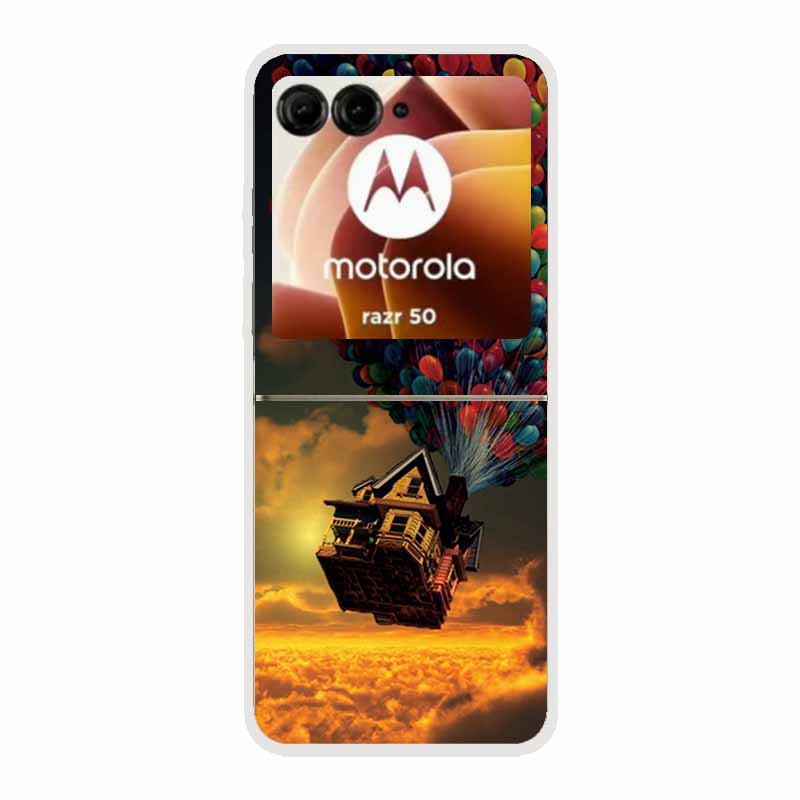 For Motorola Razr 50 Ultra Case Plastic Hard Painted Cartoon Transparent Back Cover Case for Motorola Razr 50 5G Hard PC Case 50
