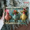 2D Flat Fashion Chicken Vintage Metal Tin Sign, Iron Wall Art Decor for Indoor Outdoor, Hanging Painting for Home Bedroom Office