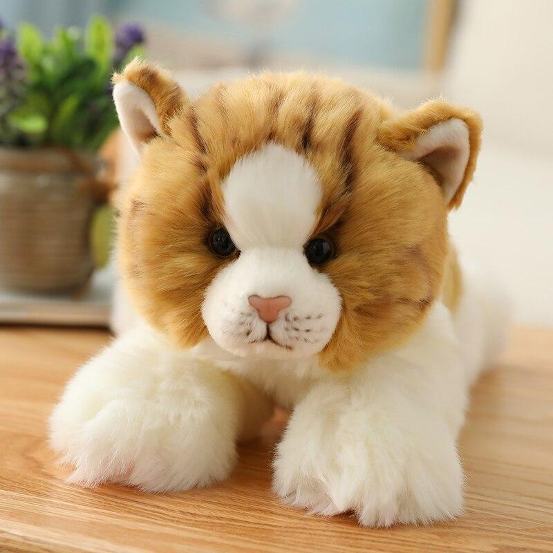 30cm High Quality Simulation Lying Cat Plush Toy Stuffed Animal Realistic Kitten Toy for Luxury Home Decoration Pet Gift
