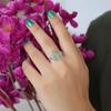 Half Moon Aqua Chalcedony Silver Ring, 100% 925 Sterling Silver Handmade Jewelry, Unisex Jewelry Ar8929