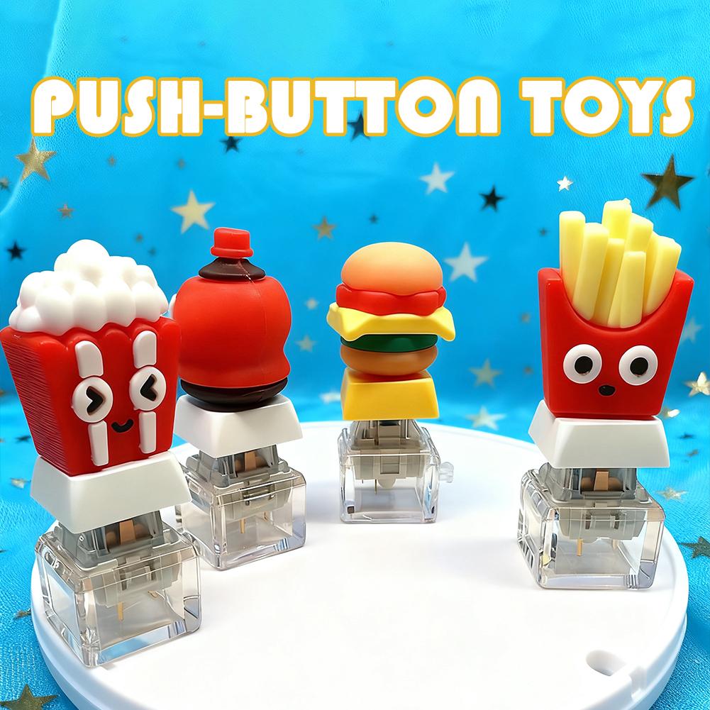 Creative Button Music Stress Relief Push-button Toys Keychains DIY Finger Toy Button Caps Keyboard V7A8