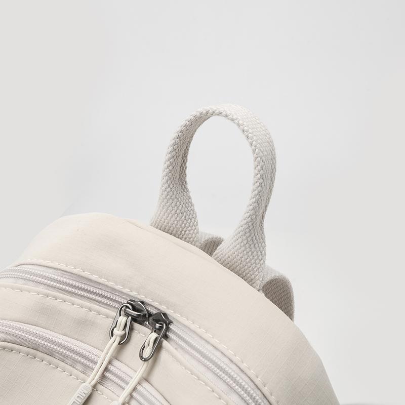 Women's Nylon Backpack Lightweight Solid Color Student Schoolbag