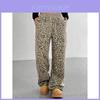 Leopard Print Casual Pants For Women With Polyester Fabric And Loose Fit For Autumn