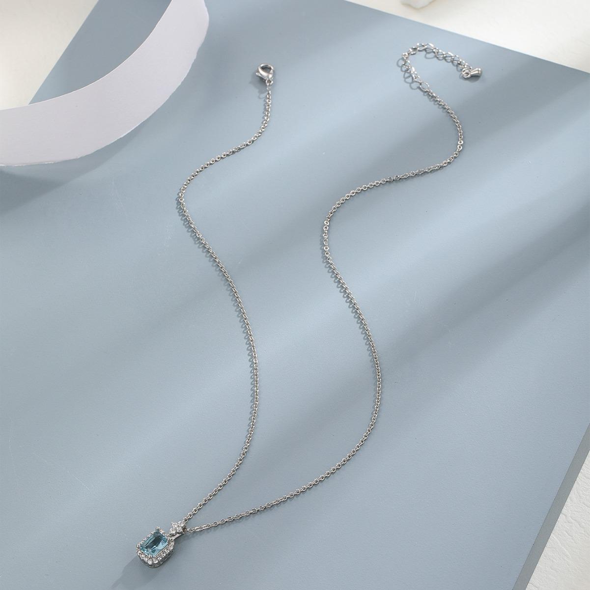 

Korean version Korean simple necklace copper inlaid zircon cold wind collarbone chain personalized versatile niche ins long chain