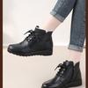 Women Snow Boots Vintage Natural Wool Fur Winter Warm Ankle Boots Women Flat Mother Shoes Mom Soft