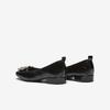 BASTO Fashion Shiny Rhinestone Commuting Low-Cut Square Toe Women's Flats