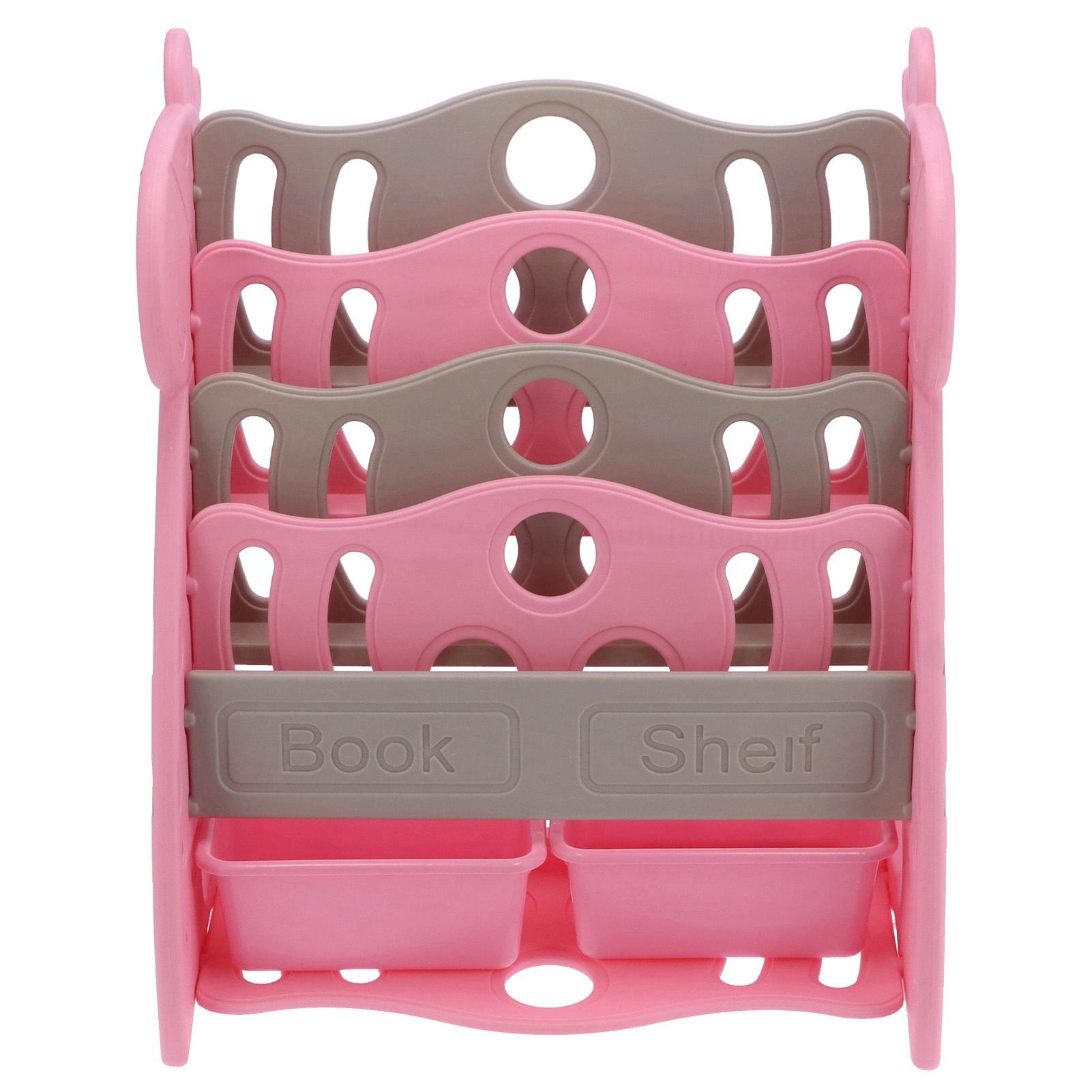 

Детская книжная полка с мультяшными героями, простая многослойная бытовая полка, стеллаж для хранения домашних принадлежностей, стеллаж для хранения детских книг розовый