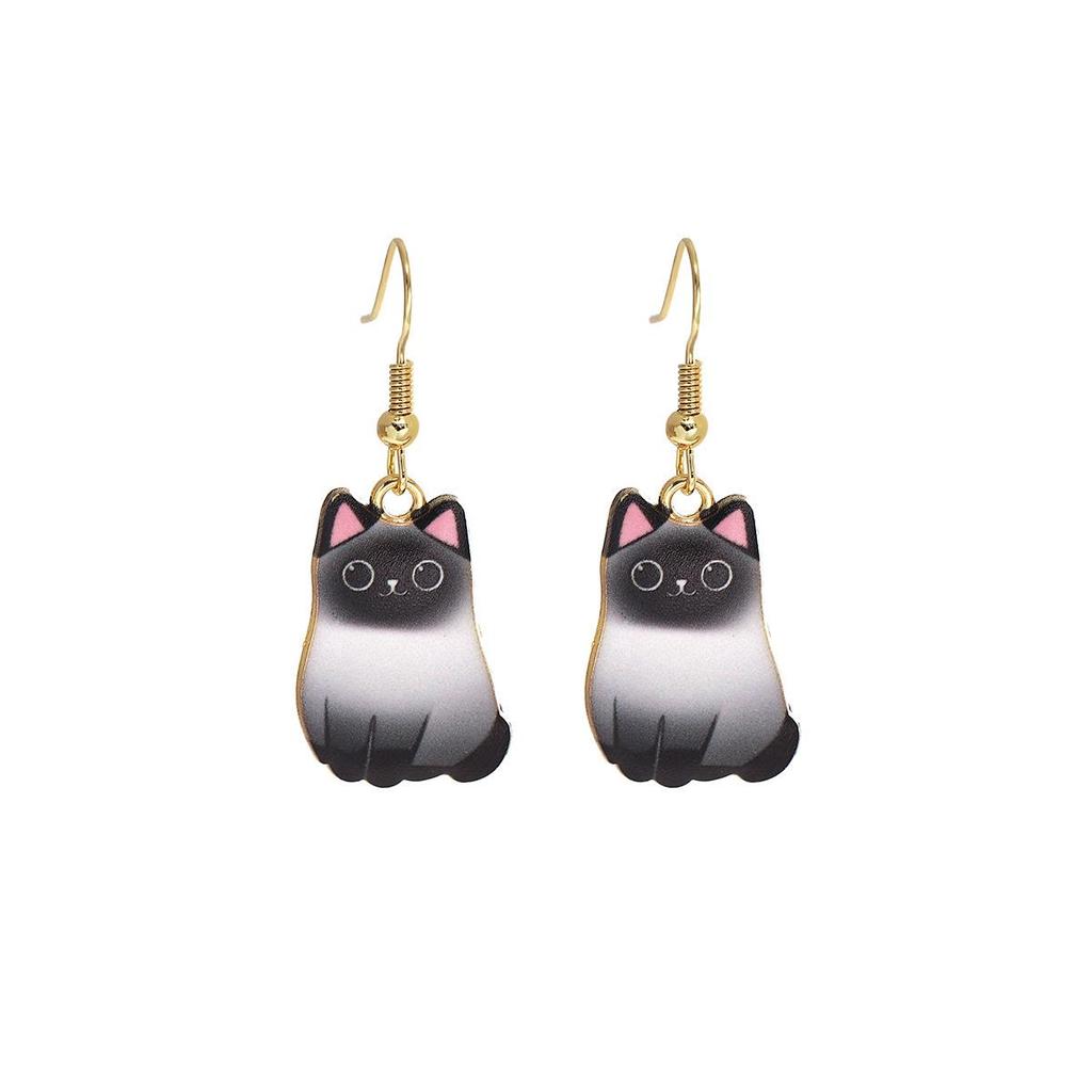Cute Cartoon Kitten Earrings - Fun, Creative, and Fashionable Animal Drops In Japanese and Korean Styles for European and American Tastes.
