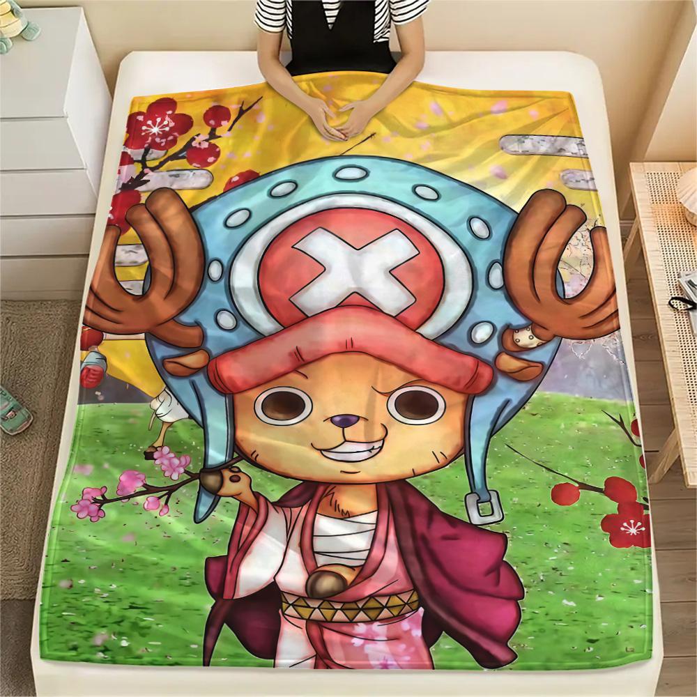 1 Stück One Piece Tony Tony Chopper Gemusterte Flanelldecke Geeignet für Alle Jahreszeiten Für Heimdekoration Wärme Und Komfort Geschenke Feiertagsgeschenk