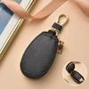 Large Capacity Leather Key Case Zipper Closure Keychain Holder Stylish Car Key Bag  Unisex