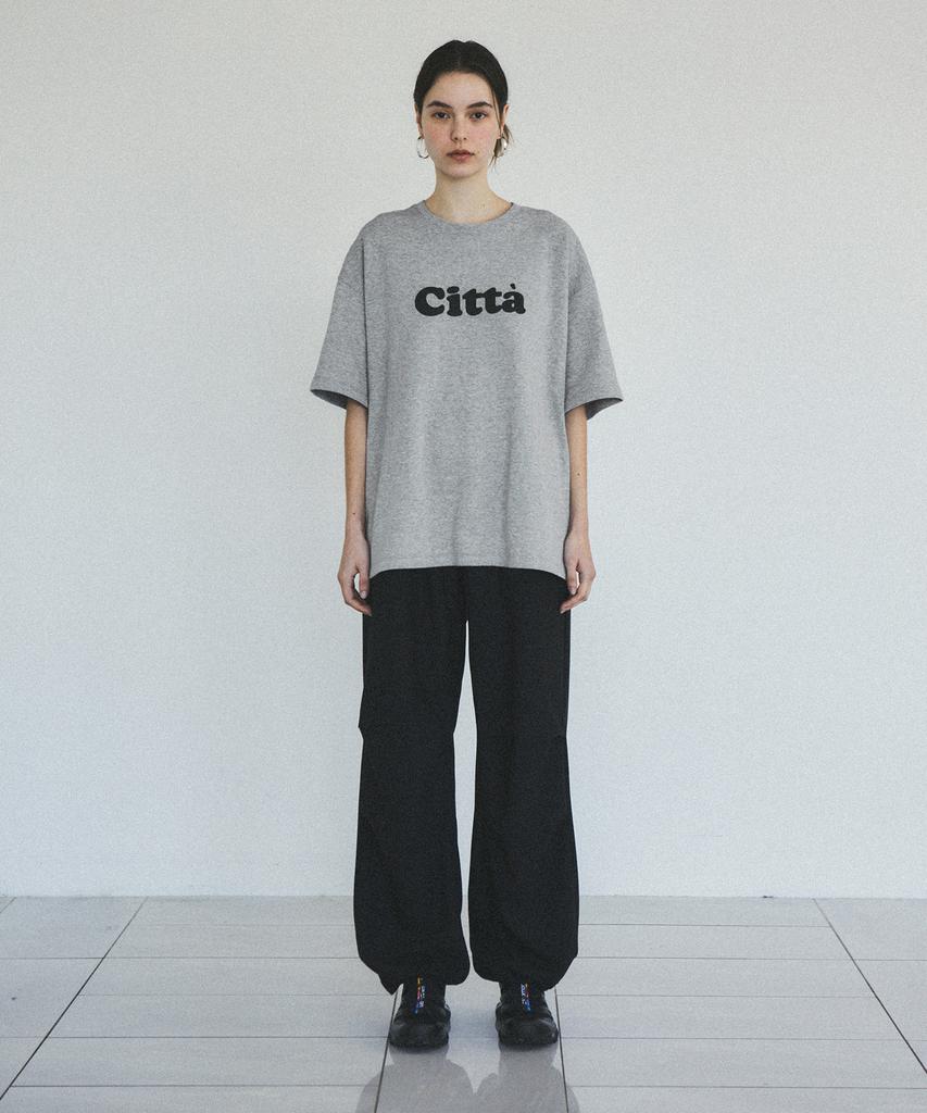 CITTA Signature Logo Oversized Loose T-Shirt_Ctt312 (Melange Gray)