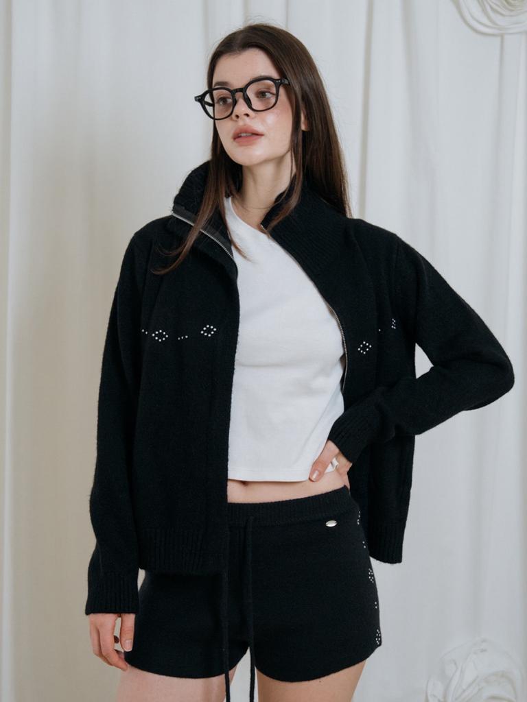 HHIPS Studded Knit Shorts (Black)