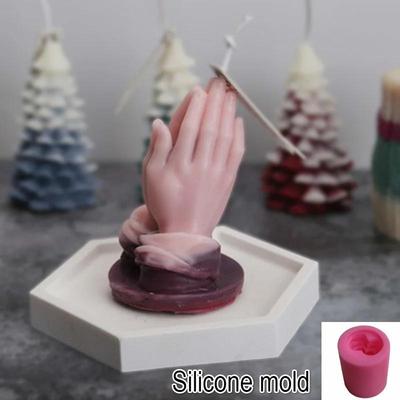 Hände gefaltet Gebet Duftkerze Silikonform dreidimensionale Palme Abschied DIY Epoxy Gips Dekoration Form
