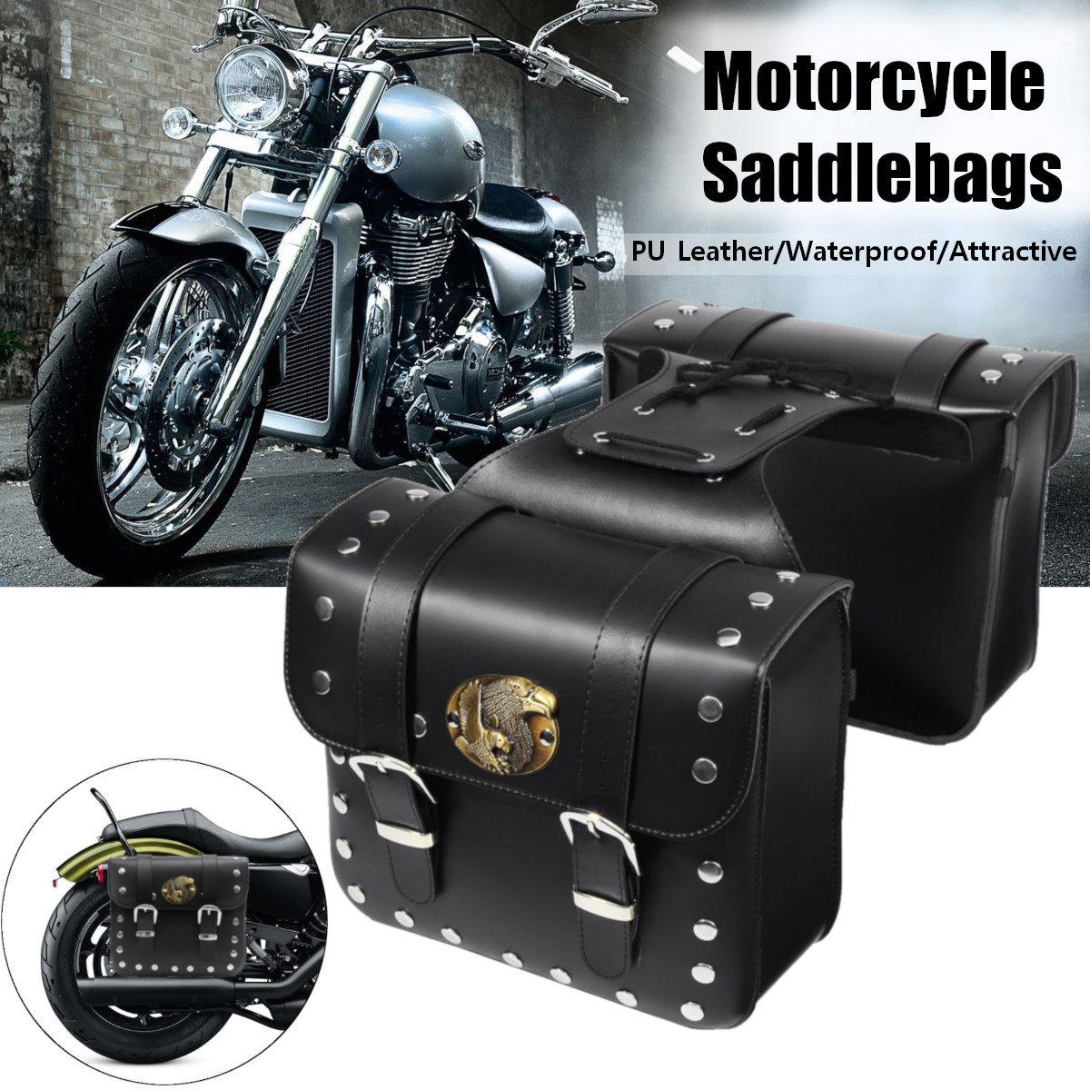 

Пара мотоциклетных седельных сумок для скутера, искусственная кожа, боковая сумка для инструментов, багажные перчатки, седельные сумки для хранения, универсальные для Harley