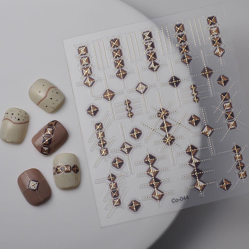 New Embossed Rose Nail Art Stickers: Retro and Glamorous Self-Adhesive Waterproof Decals