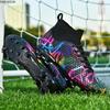 31-46 Children Graffiti Football Boots High-quality Artificial Lawn Socks Outdoor Men's Long Nail Sports Football Boots
