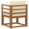 Outdoor Sofa Solid Acacia Wood and Polyester Natural